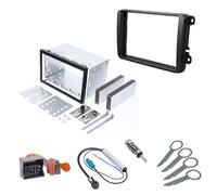 Audioproject A217 Double DIN ISO Installation Set Compatible with VW Golf 5 6 Passat Skoda Octavia Seat Radio Fascia Installation Bay Radio Adapter 2 x Antenna Adapter Fakra Release Lever