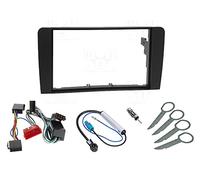 Audioproject A242 Radio Fascia Set Compatible with Audi A3 8P 8PA - Year of Manufacture 2008-2012 Symphony RNS-E 2DIN Radio Adapter 2 x Antenna Adaptor Fakra ISO Double DIN Car Radio Panel