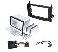 Audioproject A300-20 Car Radio Cover Set Metal Double DIN Compatible with Mercedes Benz A-Class W169 B-Class T245 Sprinter W906 Viano Vito W639 Radio Adapter Antenna Adapter