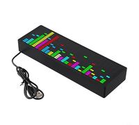 Audiovisual Delight RGB Color LED Music Spectrum Timer with Customizable Sensitivity Features via USB Connection (Black shell)