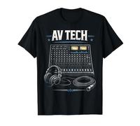Audiovisual Technician AV Tech Mixing Console Pro Value Graphic T-Shirt, Men, Black, XL