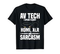 Audiovisual Technician Engineering Sarcasm AV Technician Value Graphic T-Shirt, Men, Black, L