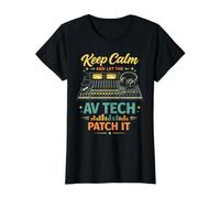 Audiovisual Technician Funny AV Tech Sound Engineer Mix Value Graphic T-Shirt, Women, Black, XS
