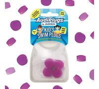 AudiPlugs Ear Plugs Swimming for Kids, Reuasable with Handy Carry Case - 4 Pairs - Kids Ear Plugs - Washable and Non-Toxic Earbuds - Up to 25dB Protection