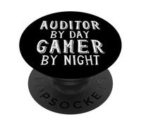 Auditor By Day Gamer By Night Funny Tax Auditing Video Game PopSockets Adhesive PopGrip