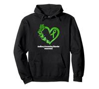 Auditory Processing Disorder APD Awareness Heart Butterfly Pullover Hoodie