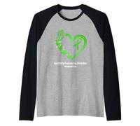 Auditory Processing Disorder APD Awareness Heart Butterfly Raglan Baseball Tee