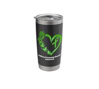 Auditory Processing Disorder APD Awareness Heart Butterfly Stainless Steel Insulated Tumbler