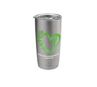 Auditory Processing Disorder APD Awareness Heart Butterfly Stainless Steel Insulated Tumbler