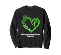 Auditory Processing Disorder APD Awareness Heart Butterfly Sweatshirt