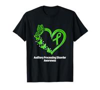 Auditory Processing Disorder APD Awareness Heart Butterfly T-Shirt