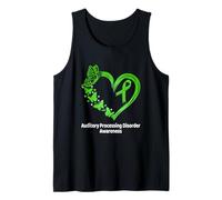 Auditory Processing Disorder APD Awareness Heart Butterfly Tank Top