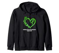Auditory Processing Disorder APD Awareness Heart Butterfly Zip Hoodie