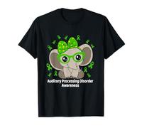 Auditory Processing Disorder APD Awareness Heart Elephant T-Shirt