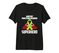 Auditory Processing Disorder Superhero Warrior Green Ribbon Premium T-Shirt