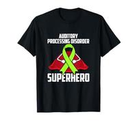 Auditory Processing Disorder Superhero Warrior Green Ribbon T-Shirt