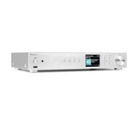 Audizio Adria All-in-One DAB & Internet Radio Tuner - Bluetooth 5.0, Spotify Connect, DAB+, WiFi, USB MP3 Player, Digital & Analogue Outputs, Brushed Aluminium, Remote Included, 3.2" LCD Display