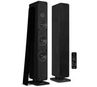 Audizio ARCO Active Bluetooth Floor Standing HiFi Speaker System with Wireless Pairing, Stereo Tower with USB, Optical TV Input, Wired or Wireless Connectivity, Remote Control, Independent Downlight,