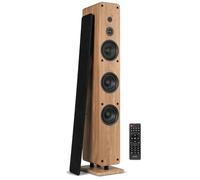 Audizio ARCO Active Bluetooth Floor Standing HiFi Tower Speaker, Optical TV Input, USB, Stereo Pair, Wireless Streaming, Home Audio HiFi Speaker, Wood Finish, 160W, Tallboy Design