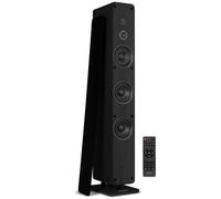 Audizio ARCO Active Bluetooth Floor Standing HiFi Speaker, Stereo Tower with USB, Optical TV Input, Wired or Wireless Connectivity, Remote Control, Independent Downlight, Black