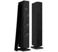 Audizio ARCO Passive Pair Floor Standing HiFi Tower Speakers, Passive 160W Stereo Tallboy Set, 3x 4 Woofers 1" Dome Tweeter, Premium Home Audio, Stylish Black Cabinets, Gold-Plated Terminals