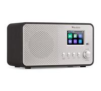 Audizio Avio DAB Digital Radio with Bluetooth, FM, DAB+, USB & AUX Input, 20 Presets, 2.4 Inch Colour Display, Alarm Clock & Sleep Timer, 30W - Silver