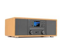 Audizio Avola DAB Radio CD Player Bluetooth Wi-Fi Internet Radio Tuner, Home Stereo System, USB SD Player, Bamboo, 60W HiFi Sound, LCD Display, Remote, FM Alarm Clock, EQ, AUX In, Bedroom Living Room