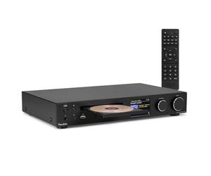 Audizio Bolzano Internet Radio Receiver, DAB Radio with CD Player, WiFi Amplifier, Bluetooth, FM, USB, Optical Input, Sleep Timer, Remote, All-in-One Hi-Fi System Black