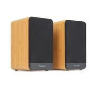 Audizio BS10 Active Bookshelf Speaker Set with Bluetooth 5.3, 80W Max, HDMI ARC, Optical, RCA and USB/microSD, Remote Control, Bamboo/Black