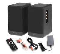 Audizio BS10 Active Bookshelf Speaker Set with Bluetooth 80w, HDMI ARC and Optical Input, Aux, Usb and MicroSD, for TV, Desktop and Turntable Hi-Fi Setup.