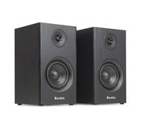 Audizio BS15 Active Bookshelf Speaker Set with Bluetooth 5.3, 60W Max, HDMI ARC, Optical, RCA and USB/microSD, Remote Control, Black Finish