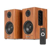 Audizio BS15 Active Bookshelf Speaker Set with Bluetooth 60W, HDMI ARC, Optical and RCA, Bookshelf Speaker System for TV, Turntable, Desktop Audio, Wood