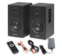 Audizio BS15 Active Bookshelf Speakers - Bluetooth, HDMI ARC, Optical 80W Black