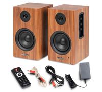 Audizio BS15 Active Bookshelf Speakers - Bluetooth, HDMI ARC, Optical 80W Wood