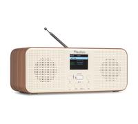 Audizio Bucine Stereo Internet and DAB+ Radio with Bluetooth, WiFi Internet Radio Tuner, FM Digital Radio Alarm Clock, Stereo Speakers, Colour Display, Cream & Wood Finish