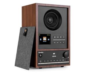 Audizio Canzo Internet Digital WiFi & DAB+ Radio with Bluetooth Streaming, FM Tuner, USB Playback & LCD Display, Home Audio Speaker System - Walnut Finish