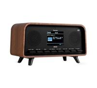 Audizio Desio Retro DAB+ Digital Radio with Bluetooth, USB, FM, Large LCD, Stereo Speakers, 50 Presets, Alarm & Sleep Timer - Dark Wood Finish, Modern Classic Design
