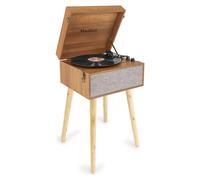 Audizio Fremont Retro Record Player with Legs, Bluetooth Input/Output, Vinyl to MP3 Recording, Removable Stand, Built-in Stereo Speakers, Vinyl Turntable on Legs for Home Use