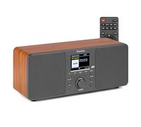 Audizio Genua DAB+ stereo radio with Bluetooth, FM, large colour TFT display, stereo speaker system, 60 presets, sleep timer, remote, dark grey