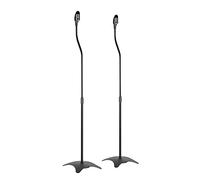 Audizio HTS10 Universal Surround Sound Speaker Stands Pair - Adjustable Home Theatre Rear Speakers Stand Set, Durable Slim Metal Mounts for Cinema Audio Systems, Black