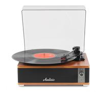 Audizio Irvine Bluetooth Vinyl Record Player with Built-in Speakers - Dark Wood