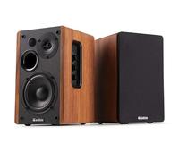 Audizio KS01 Active Bluetooth Bookshelf Speakers, 80W HiFi Home Audio - Stylish Wood Finish, Wireless Streaming, 2 RCA Inputs, DSP Technology, Remote, Bass & Treble Control, 4" Woofer
