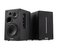 Audizio KS01B 120W Active Bluetooth Bookshelf Speakers, HiFi Home Audio Set, Optical, RCA, USB, with Remote, Powerful 60W RMS HiFi Speaker System, Alternative to Soundbar, Black Finish