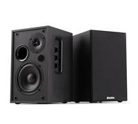 Audizio KS02 Active Bluetooth Bookshelf Speakers, 80W Wireless HiFi Home Audio Set, Black, Built-in Amplifier, RCA Inputs, Remote, for TVs, Turntables, CD Players, Home Entertainment