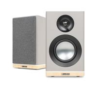 Audizio KS12 Active Bookshelf Speaker Set with Bluetooth, HDMI ARC, Optical and USB, 80W Powered Bookshelf Speakers, Grey HiFi Speakers with Subwoofer Out and DSP