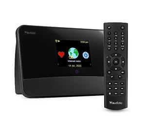 Audizio Livorno Internet Radio Adapter with DAB, FM and WiFi Streaming, DAB+, Bluetooth 5.0, Optical & Aux Out, RJ45 Ethernet Connection, Colour Display, Remote, Black