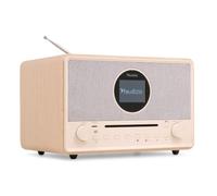 Audizio Lucca Internet DAB Radio with CD Player, Cream | Bluetooth, FM, Wi-Fi, 60W stereo speakers, USB, MicroSD, alarm clock, remote