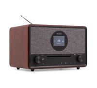 Audizio Lucca Internet DAB Radio with CD Player, Dark Wood | Bluetooth, FM, Wi-Fi, 60W stereo speakers, USB, MicroSD, alarm clock, remote
