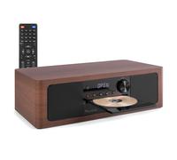 Audizio Lunata Stereo Speaker System with CD Player, HDMI, Optical - Wood/Black