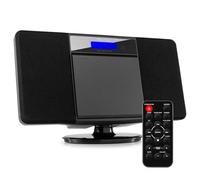 Audizio Nimes HiFi Stereo System with Bluetooth, CD Player, USB MP3 Playback, FM Radio, Remote Control, Wall Mountable Home Stereo System - Black